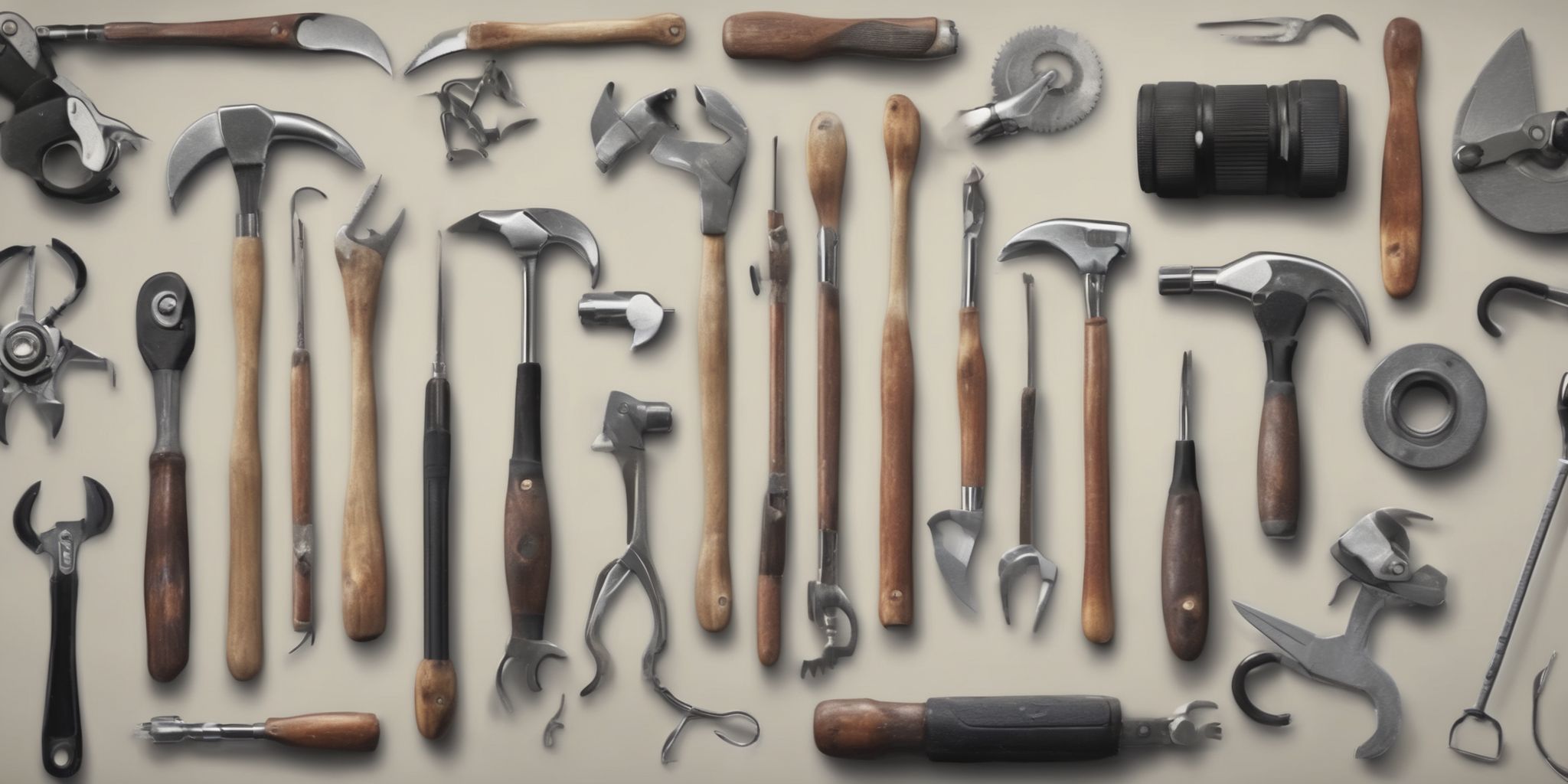 Tools  in realistic, photographic style
