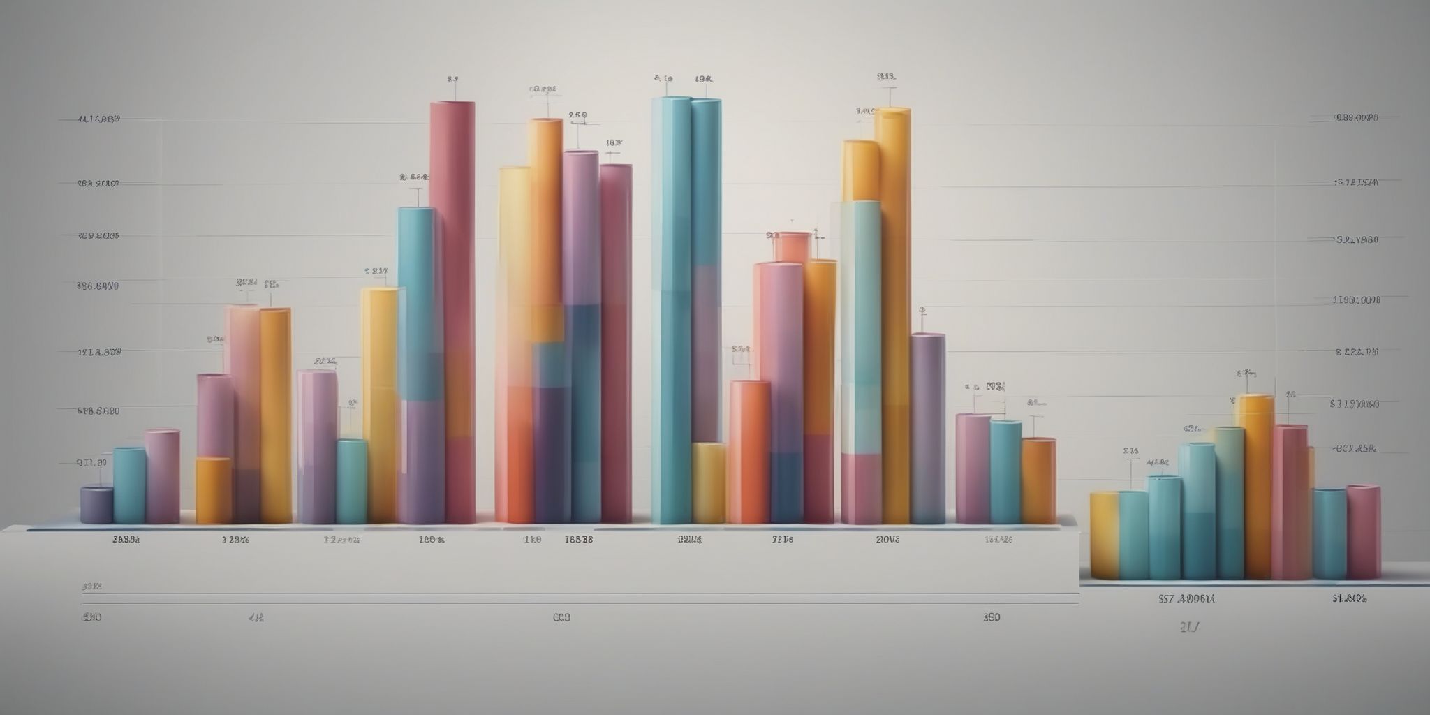 Bar chart  in realistic, photographic style