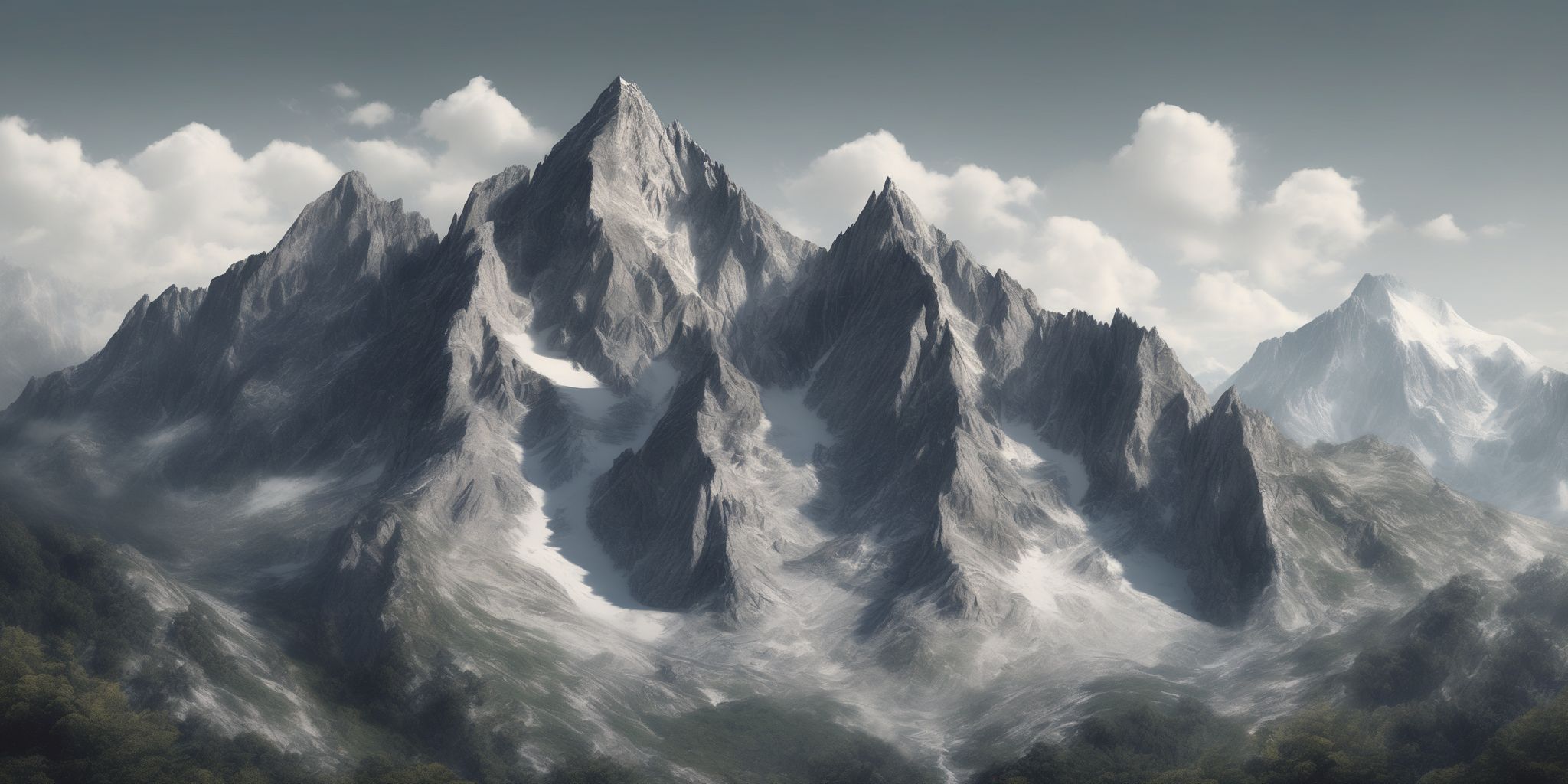 Mountain peak  in realistic, photographic style