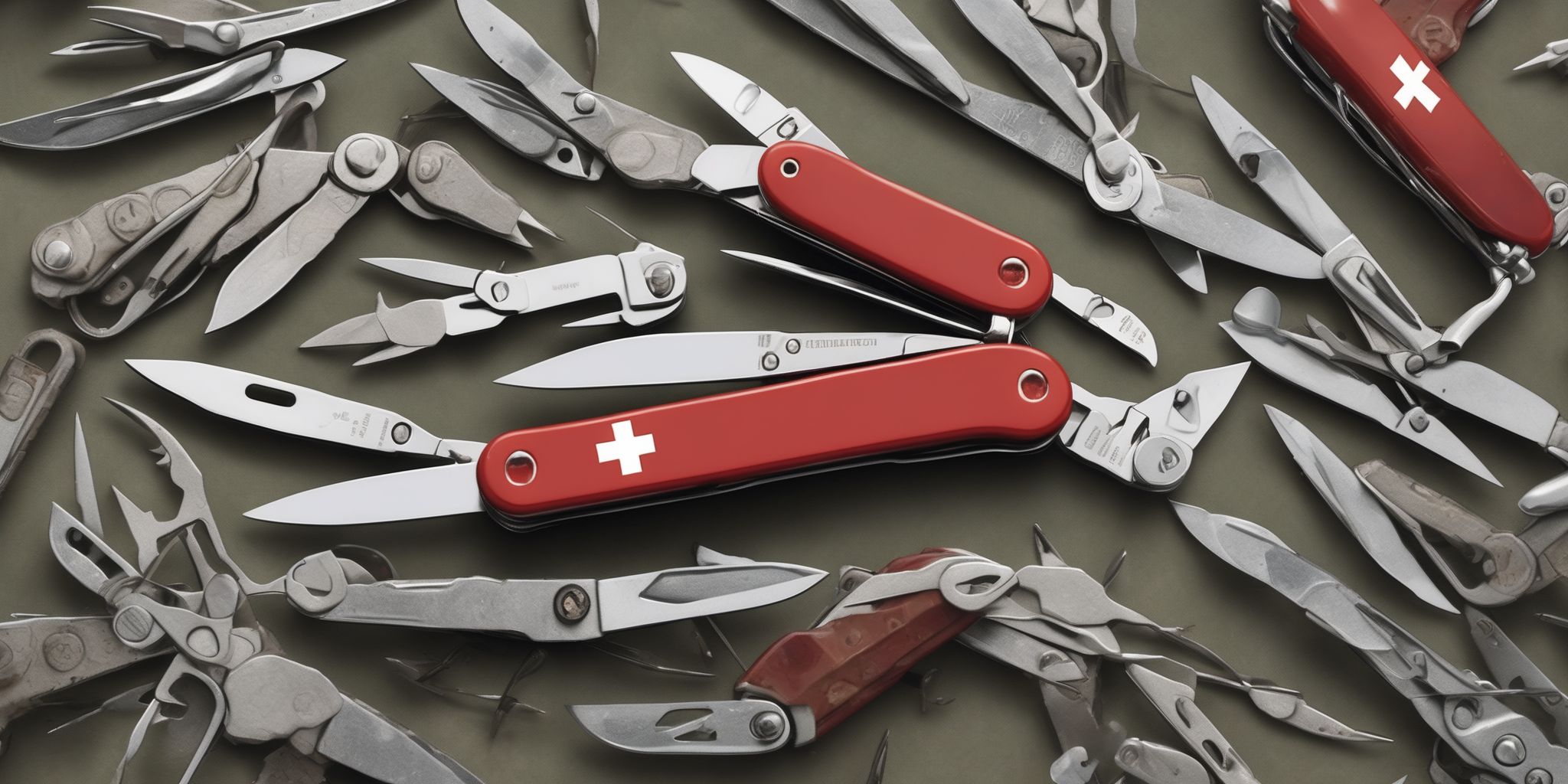 Swiss-army knife  in realistic, photographic style