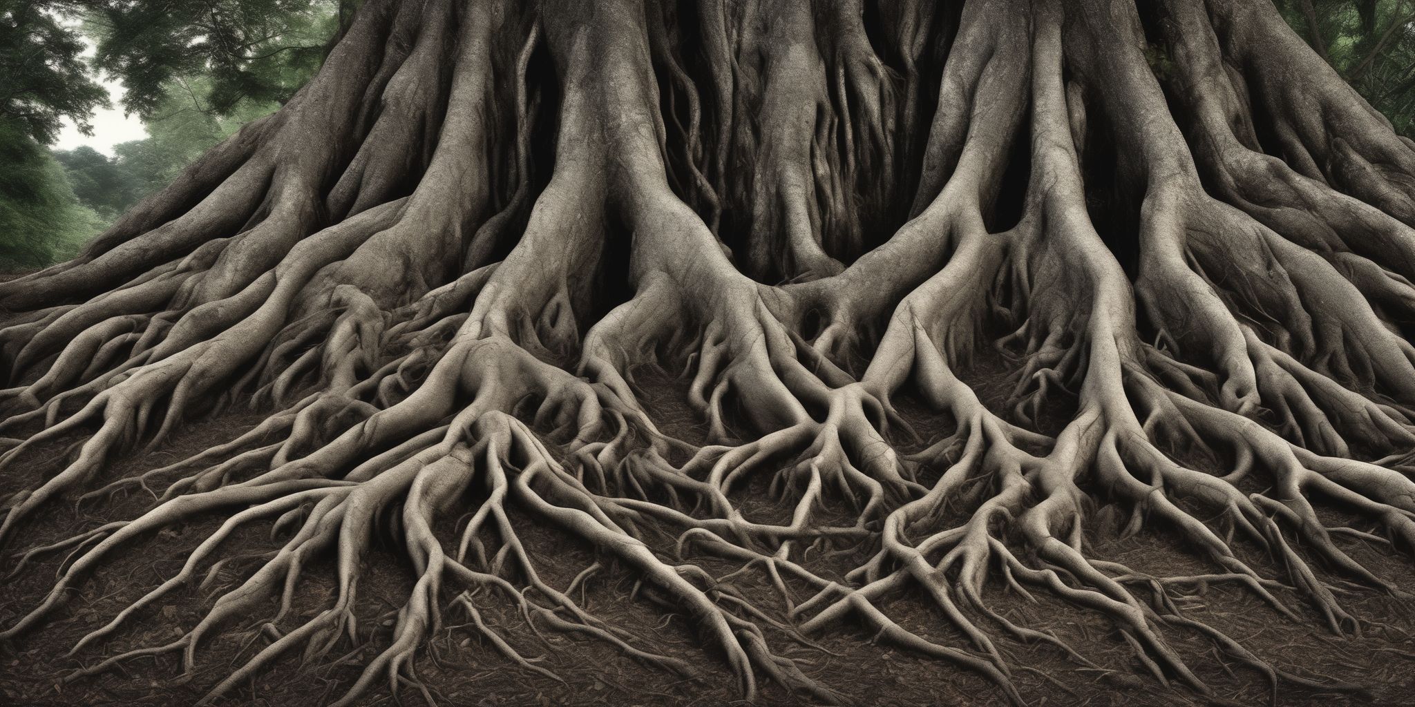 Roots  in realistic, photographic style
