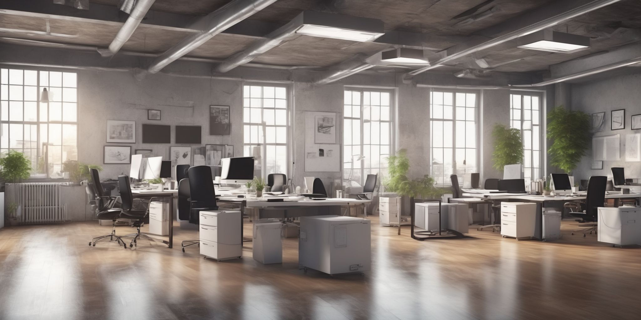 Office  in realistic, photographic style