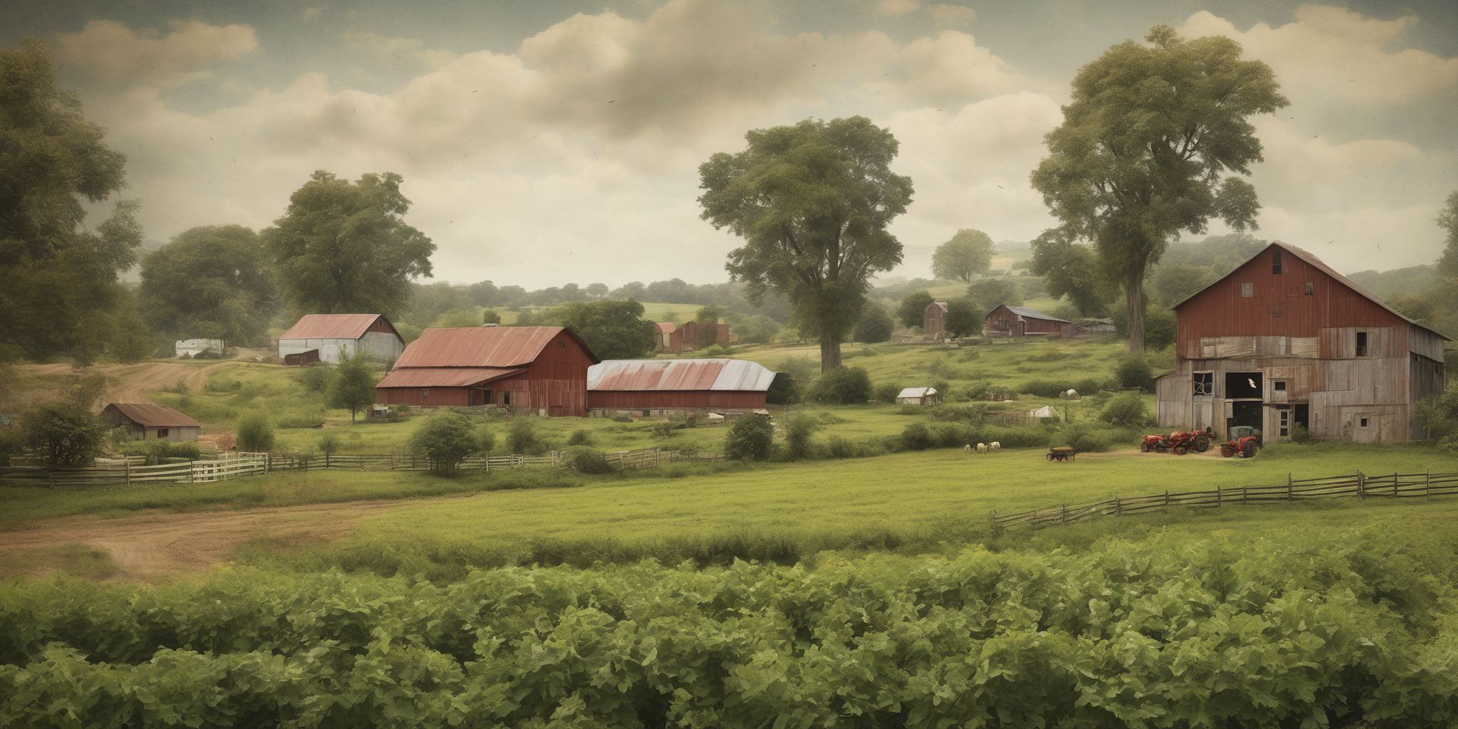 Thriving Farms  in realistic, photographic style