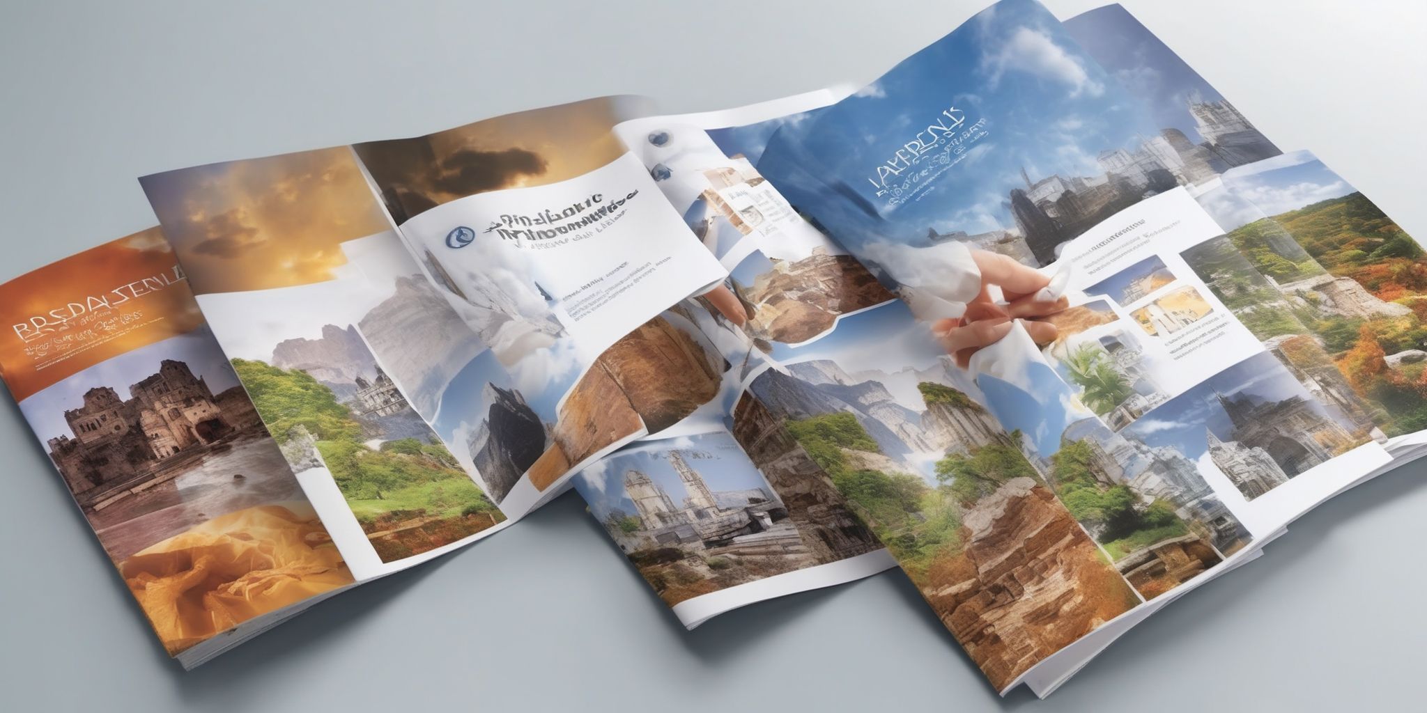 Brochures  in realistic, photographic style