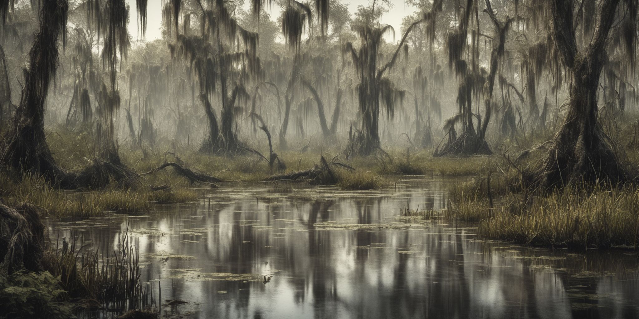 Swamp  in realistic, photographic style