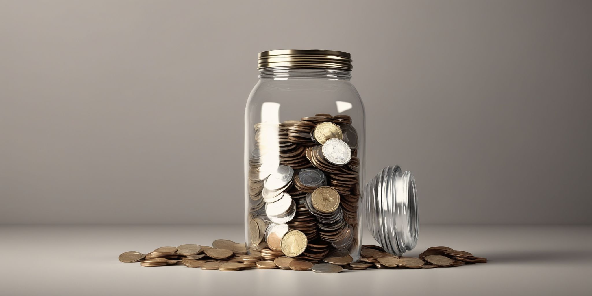 Coin jar  in realistic, photographic style