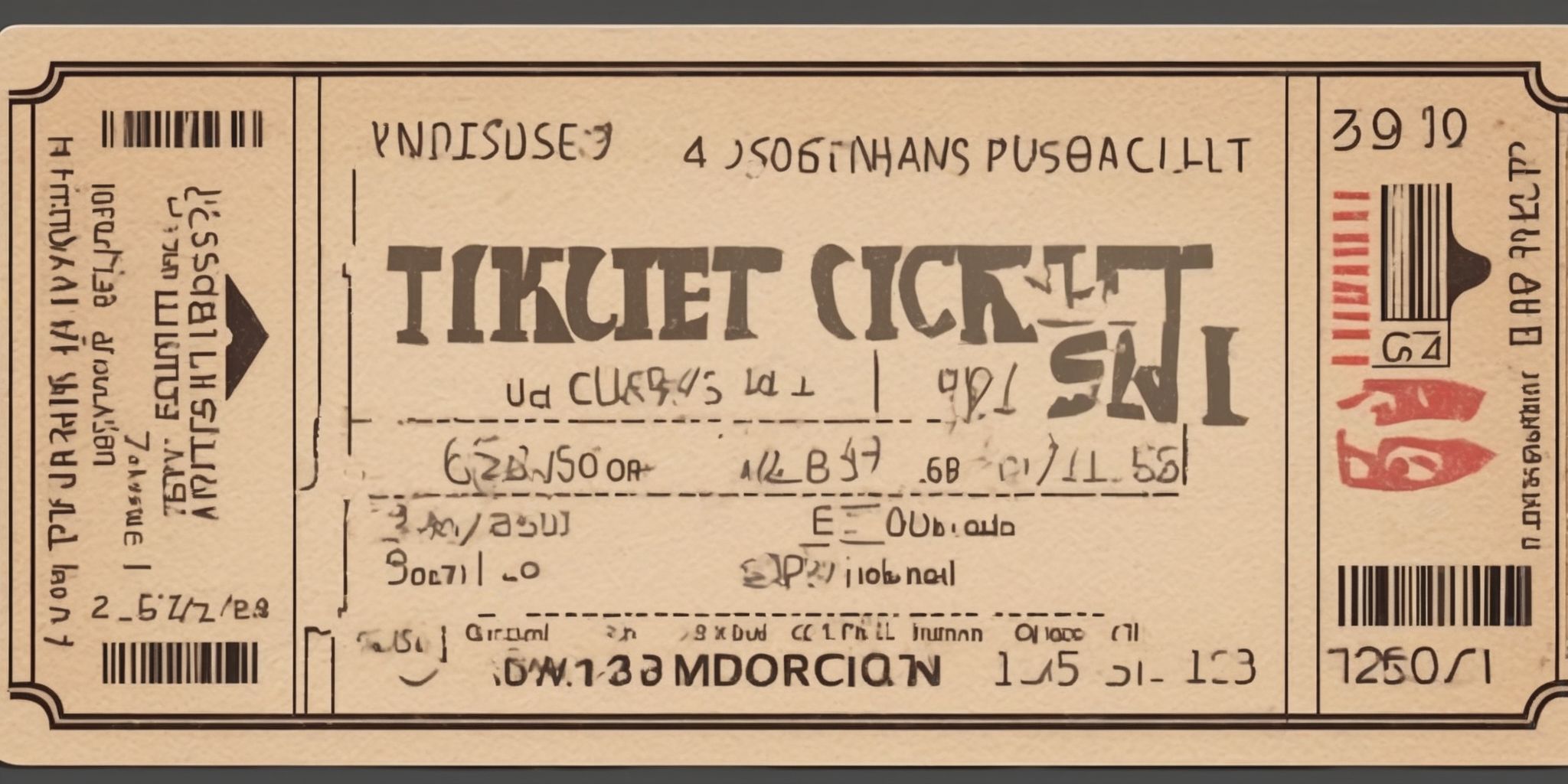 Ticket  in realistic, photographic style