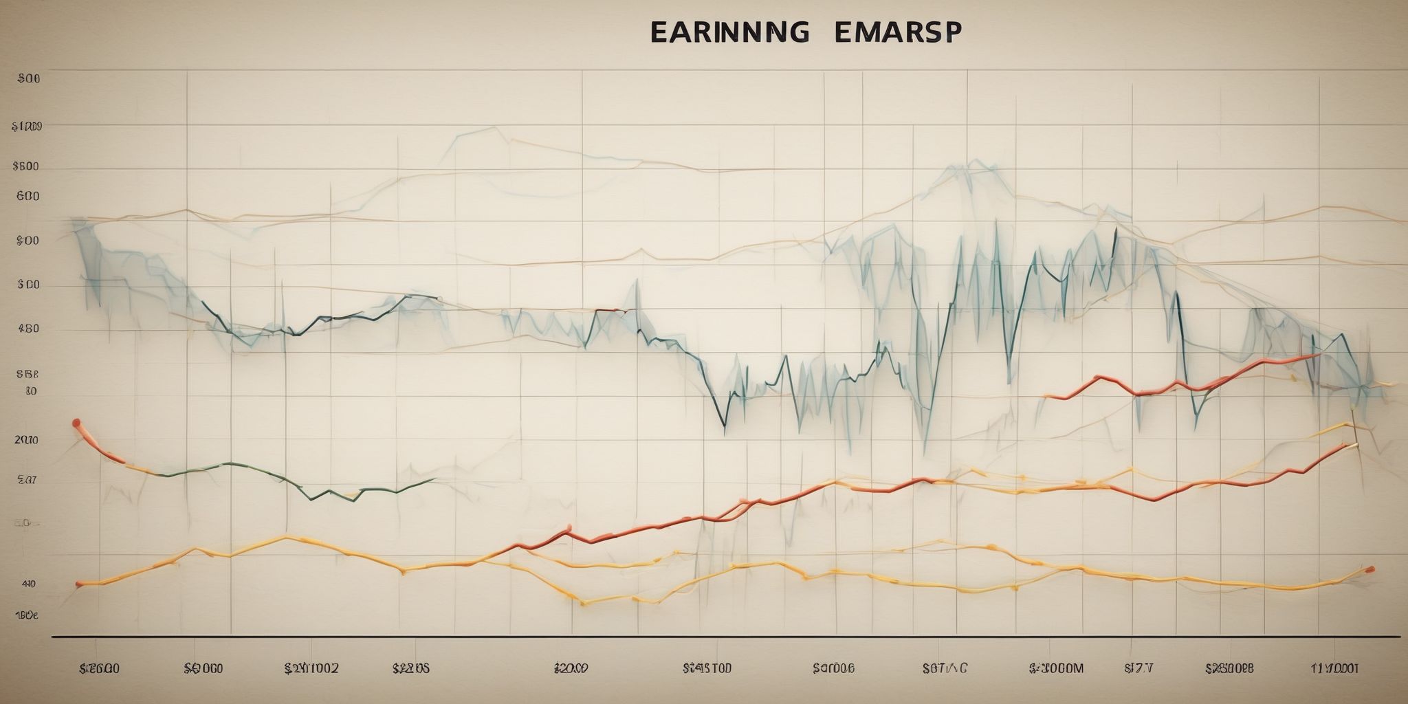Earnings graph  in realistic, photographic style