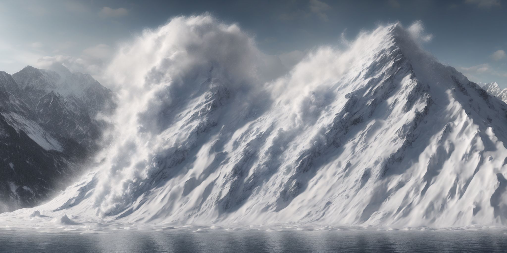 Avalanche  in realistic, photographic style