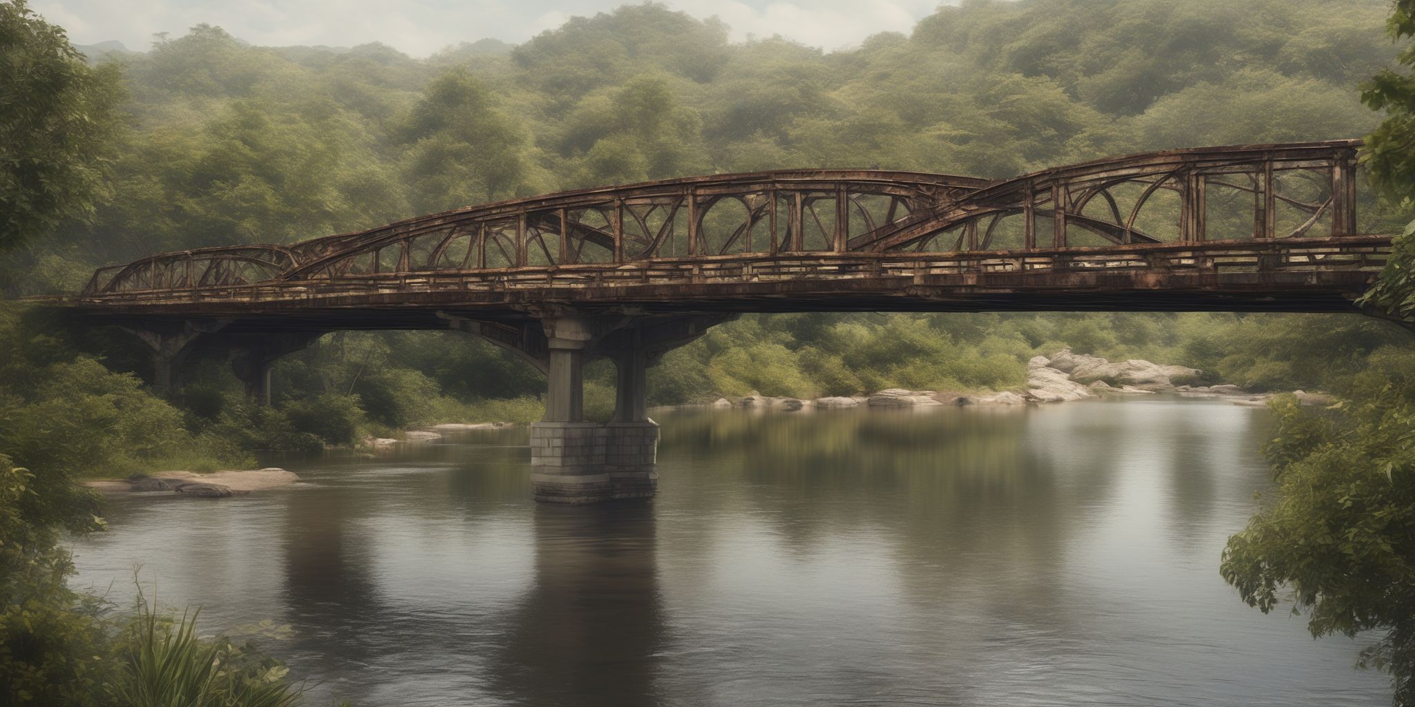 Loan bridge  in realistic, photographic style