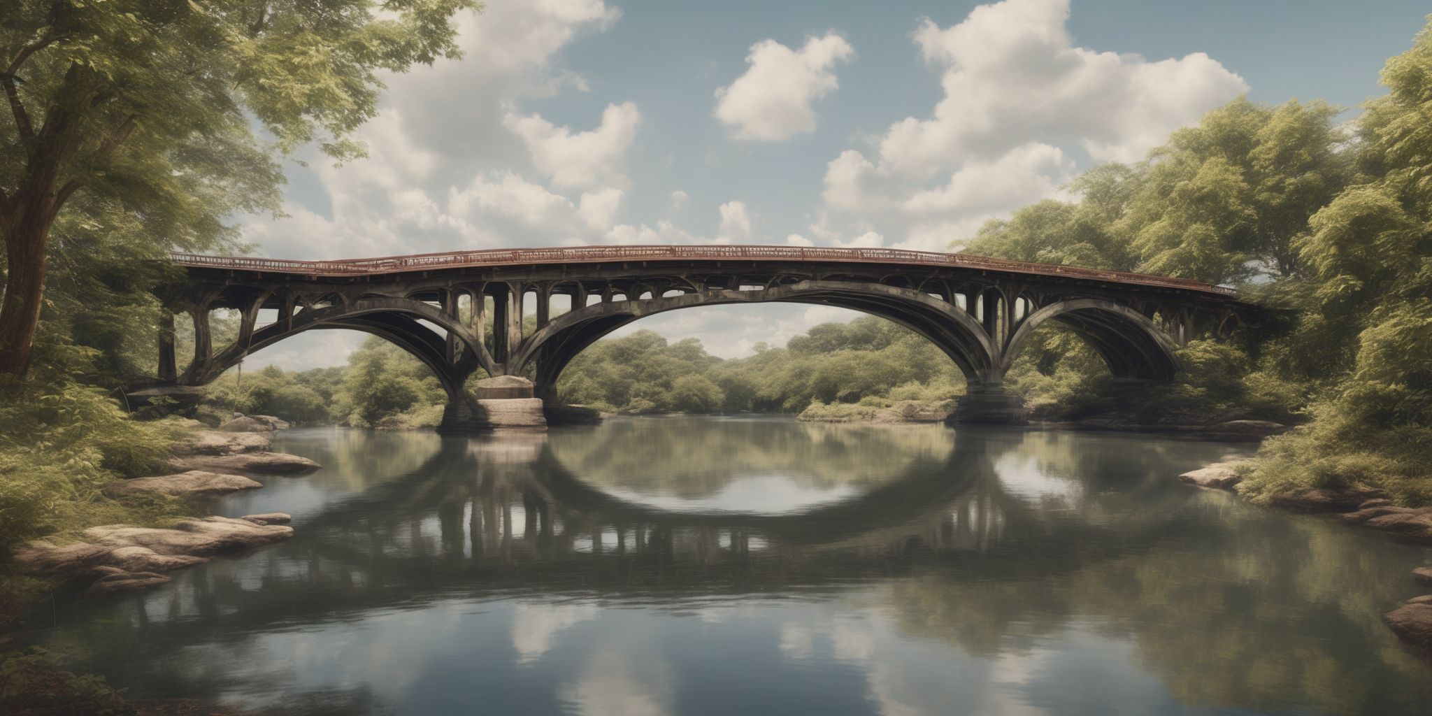 Loan bridge  in realistic, photographic style