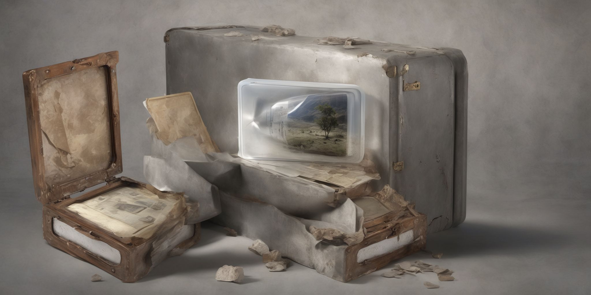Time capsule  in realistic, photographic style