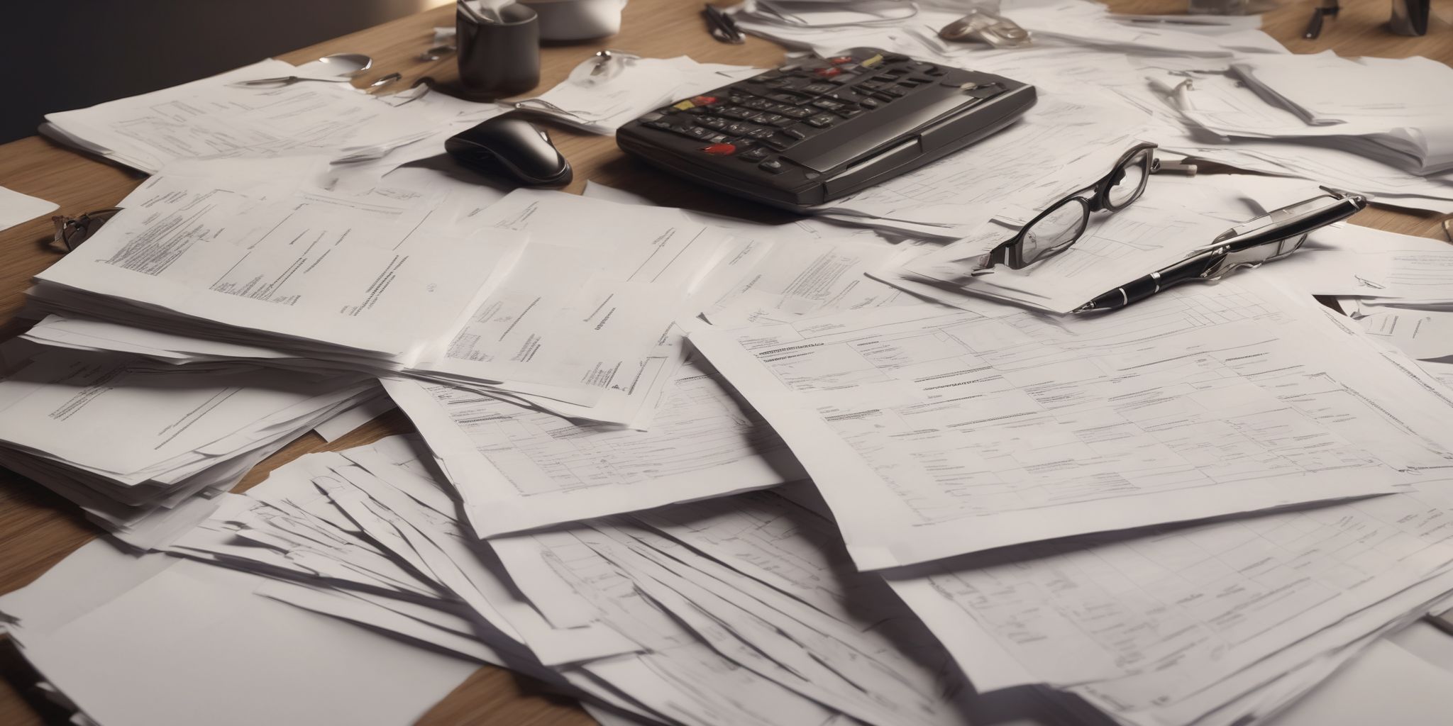Paperwork  in realistic, photographic style