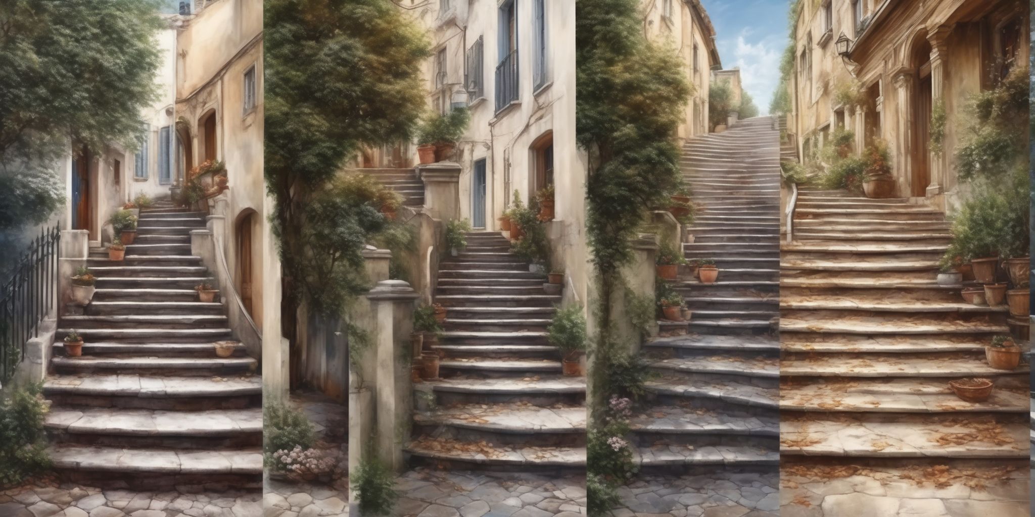 Steps  in realistic, photographic style
