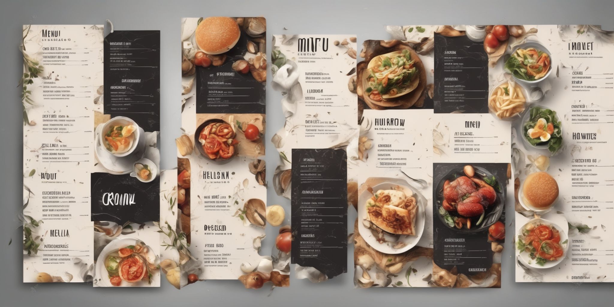 Menu  in realistic, photographic style