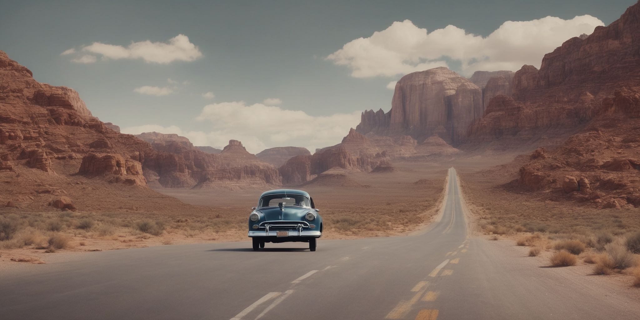 Road trip  in realistic, photographic style