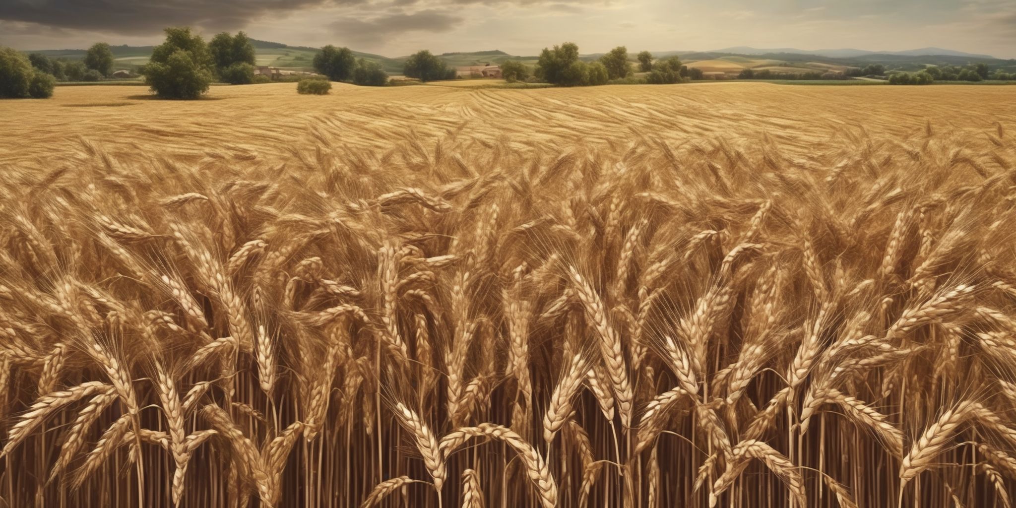 Wheat fields  in realistic, photographic style