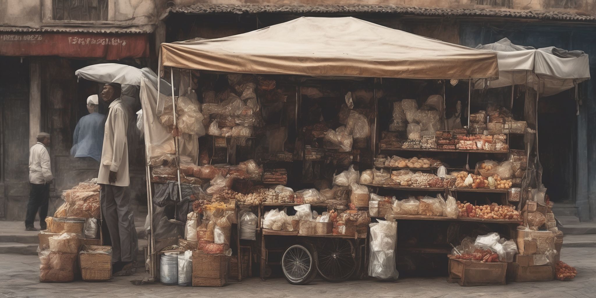 Vendor  in realistic, photographic style