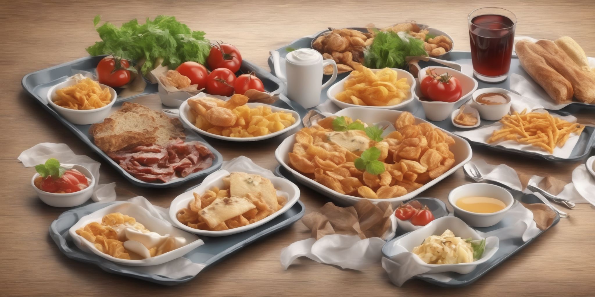 Food tray  in realistic, photographic style