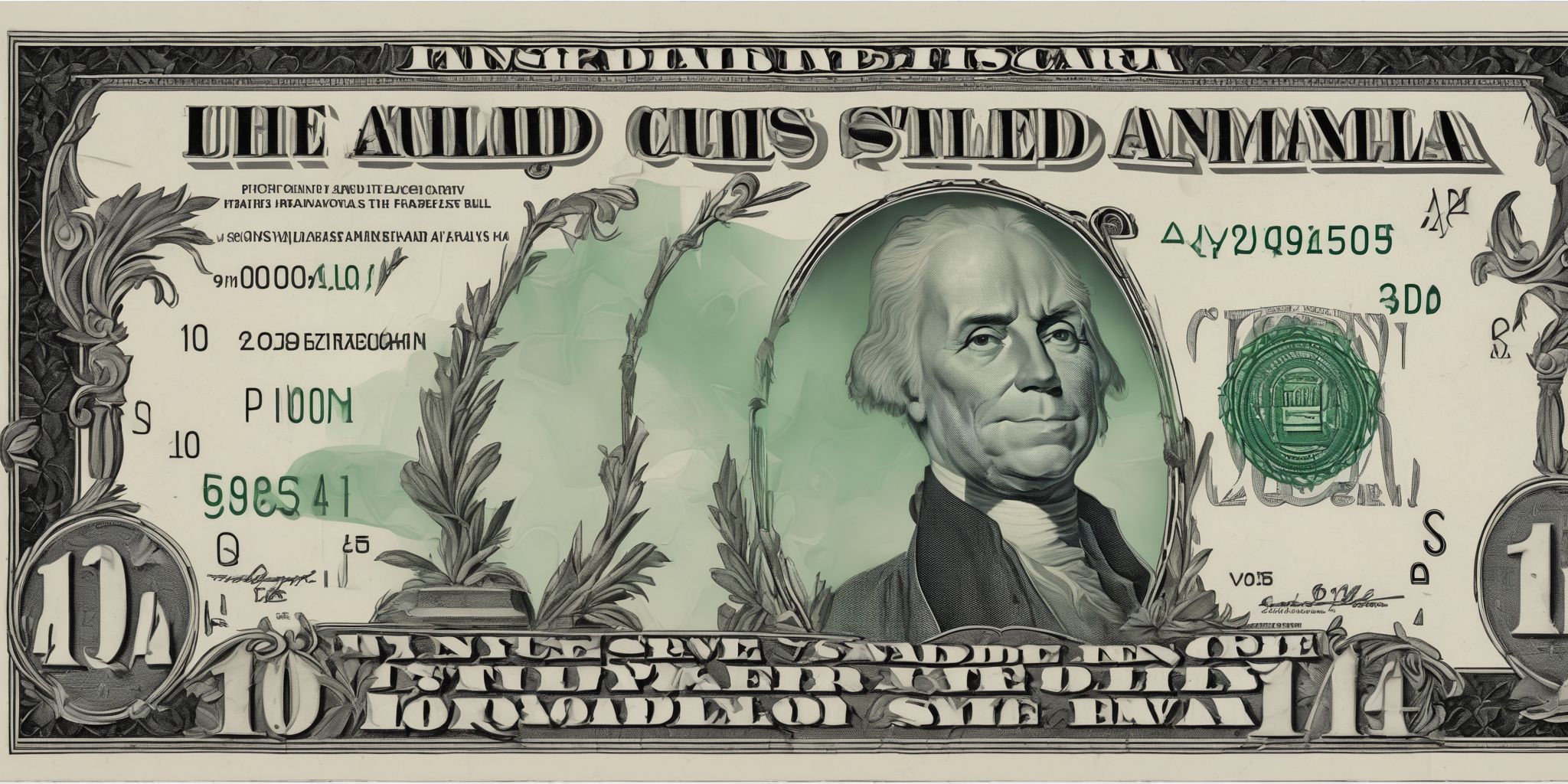 Dollar bill  in realistic, photographic style