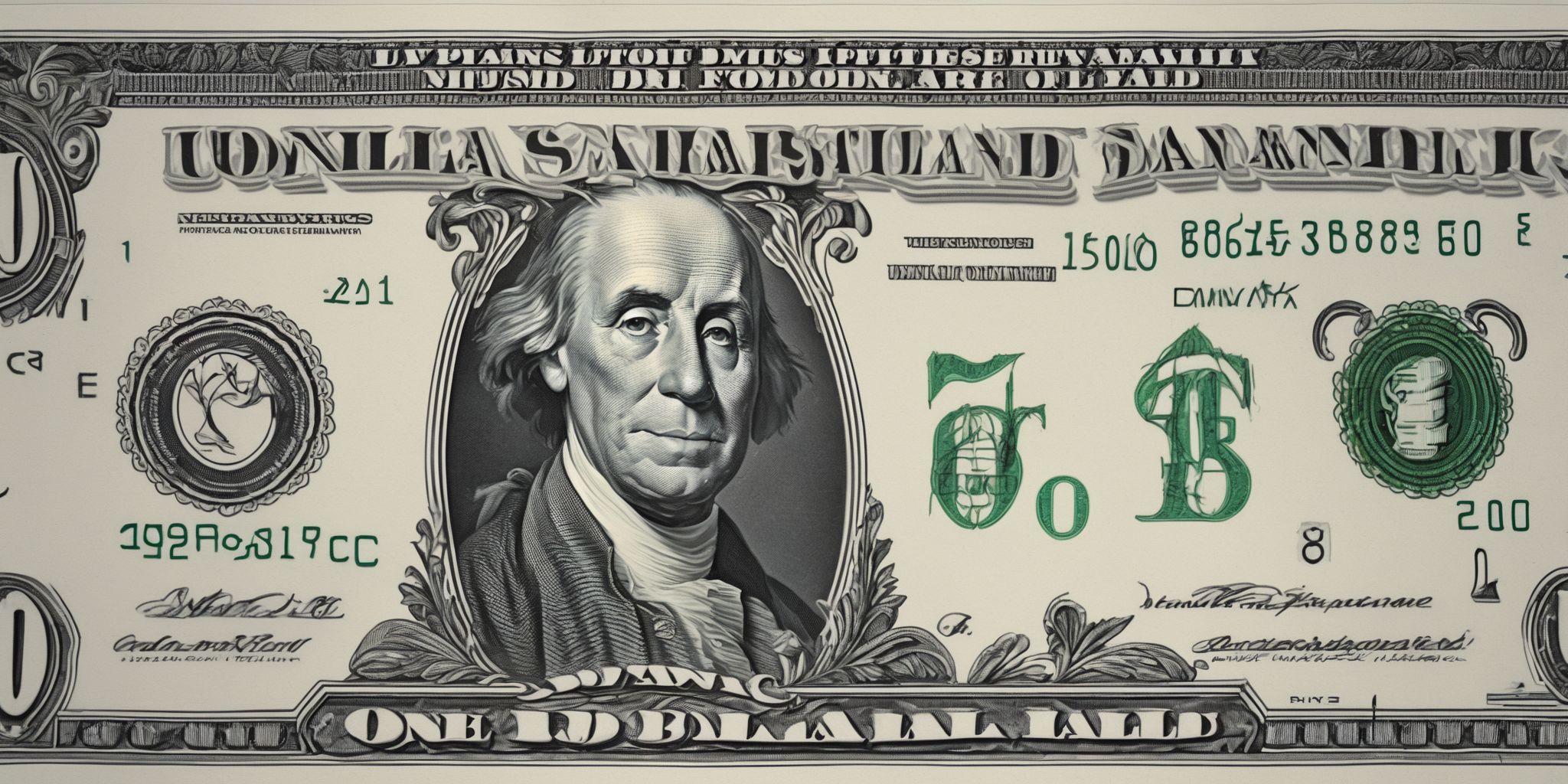 Dollar bill  in realistic, photographic style