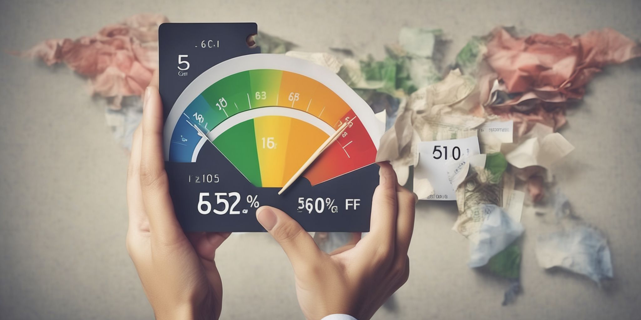 Credit score  in realistic, photographic style