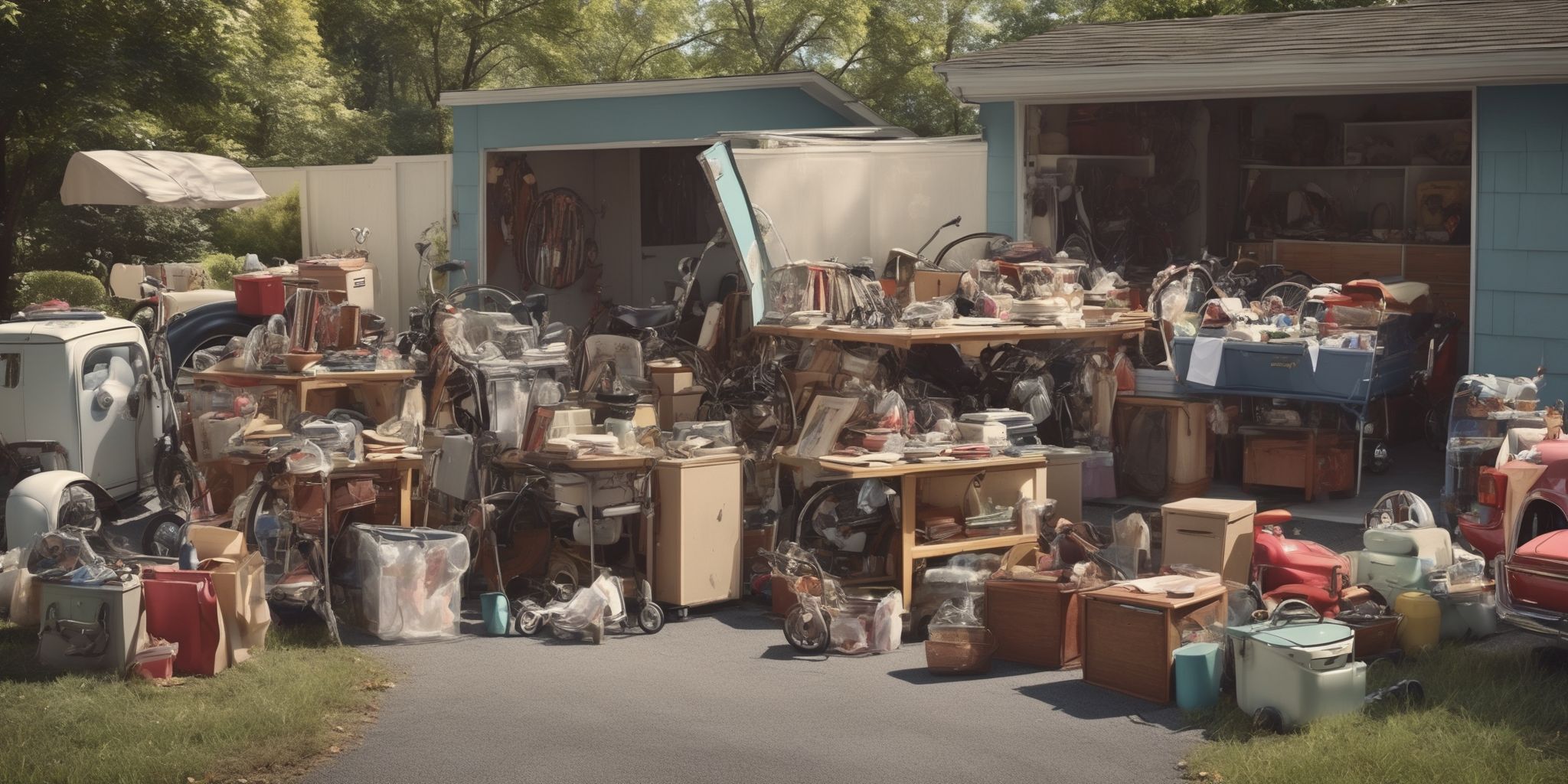 Garage sales  in realistic, photographic style