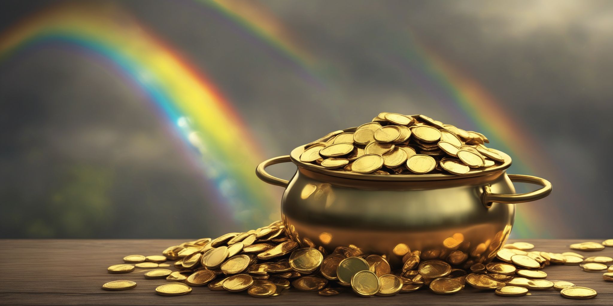Pot of gold  in realistic, photographic style