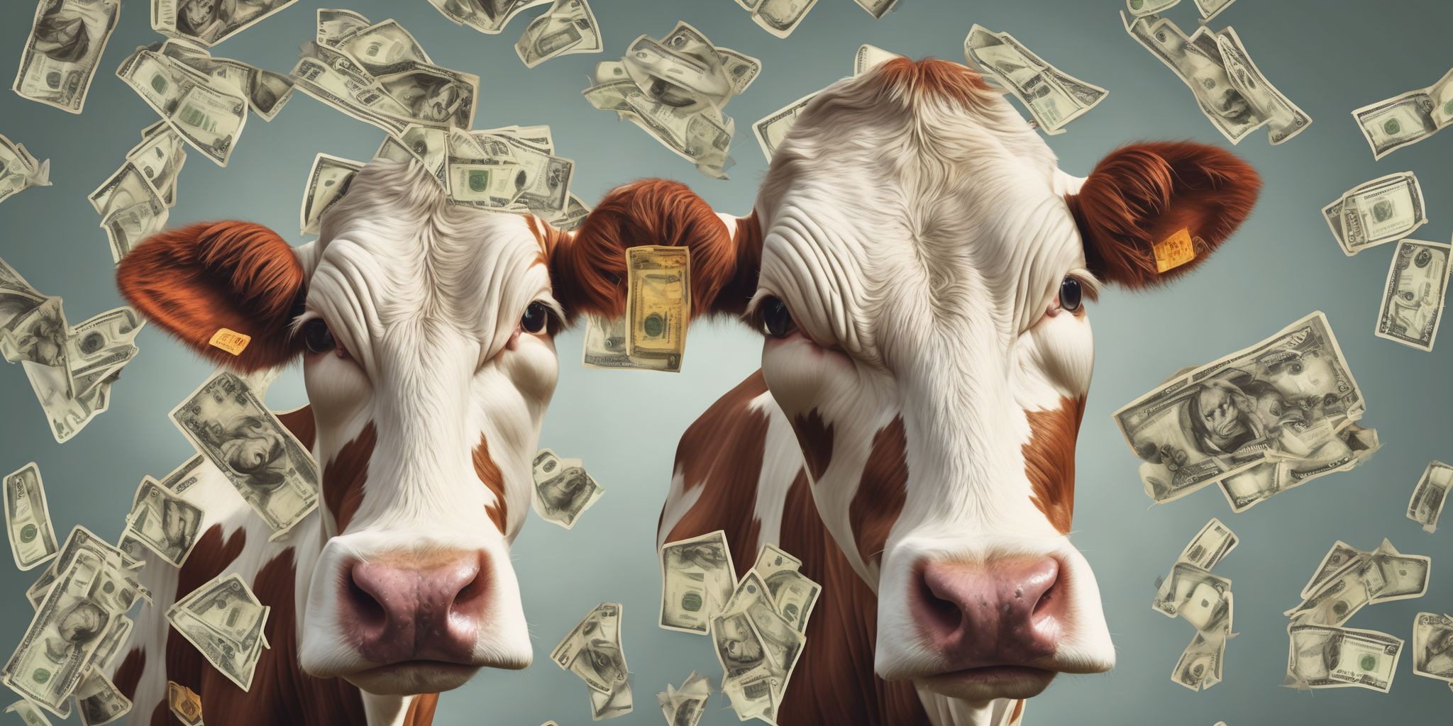 Cash cow  in realistic, photographic style